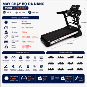 Máy chạy bộ đa năng Fuzen OS 520D